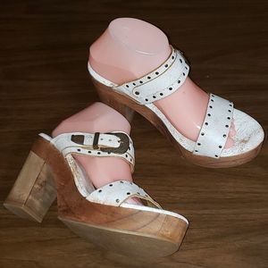 Sbicca Vintage Collection Wooden Platform Sandals